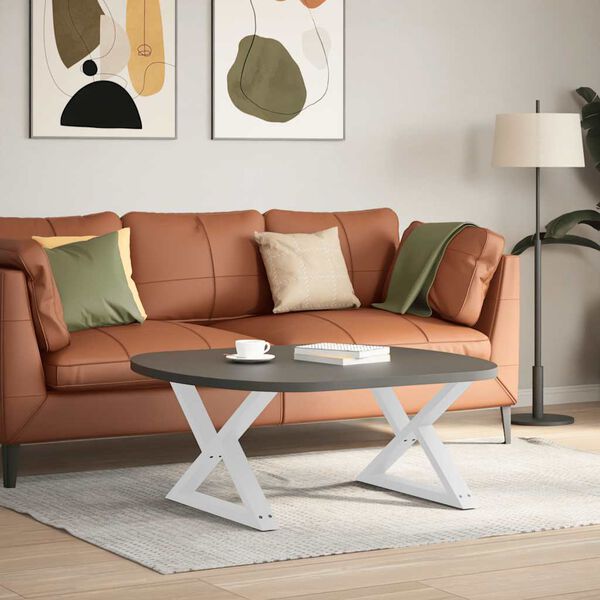 vidaXL Salongbordben 2 stk hvite 70 x (42-43,3) cm stål