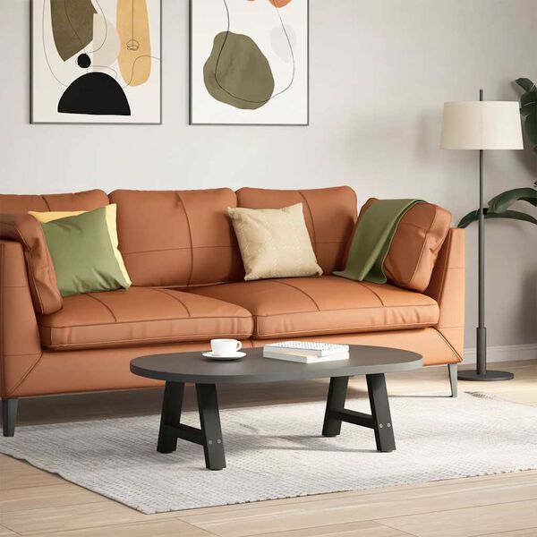 vidaXL Salongbordben A-formet 2 stk svart 40x(30-31) cm st&aring;l