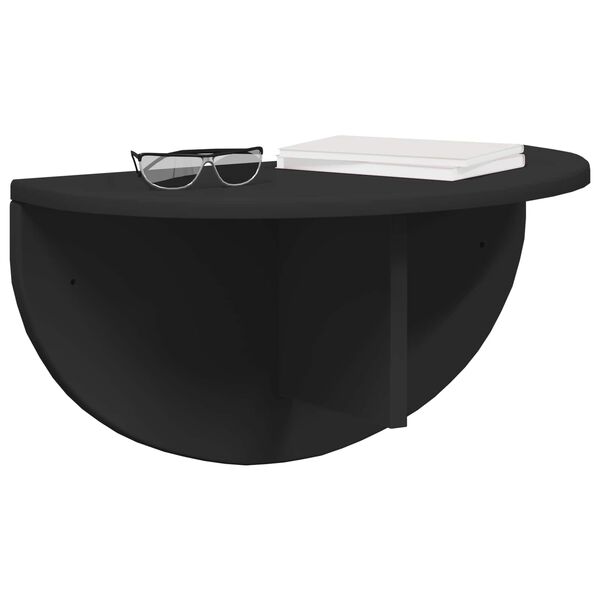 vidaXL Vegghylle Veggmontert Svart 48 x 24 x 24 cm Konstruert tre