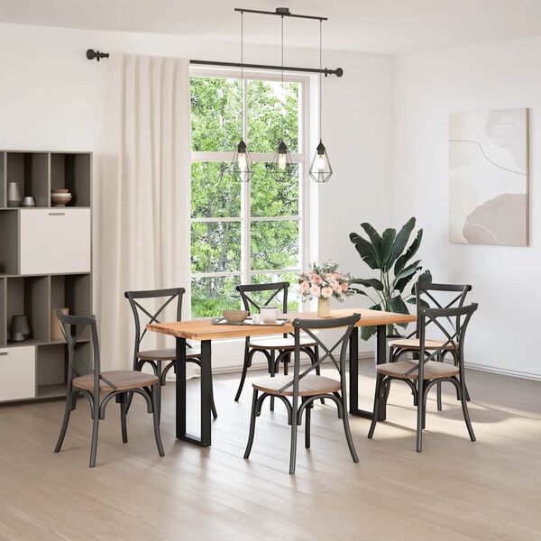 vidaXL Konsollbordben U-formet 2 stk svart 38 x (72-73) cm st&aring;l