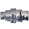 vidaXL Kanvas Flerdelt Veggdekorasjon Monokrom New York Horisont 200 x 100 cm