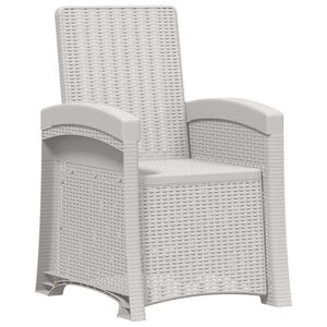 vidaXL Lenestol for hage med rattan-look Hvit PP