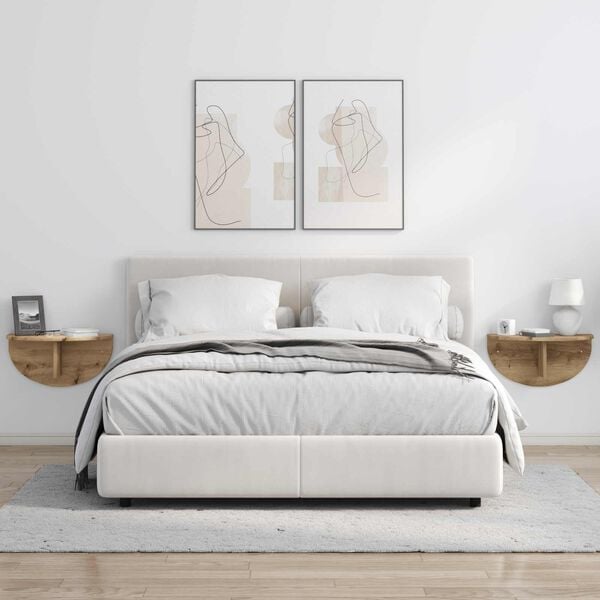 vidaXL Vegghylle Artisan Eik 48 x 24 x 24 cm Konstruert tre