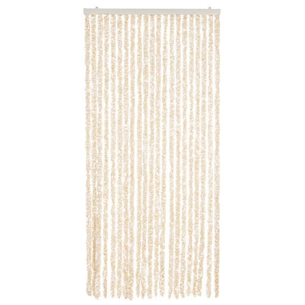 vidaXL Fluegardin beige og hvit 90x220 cm chenille