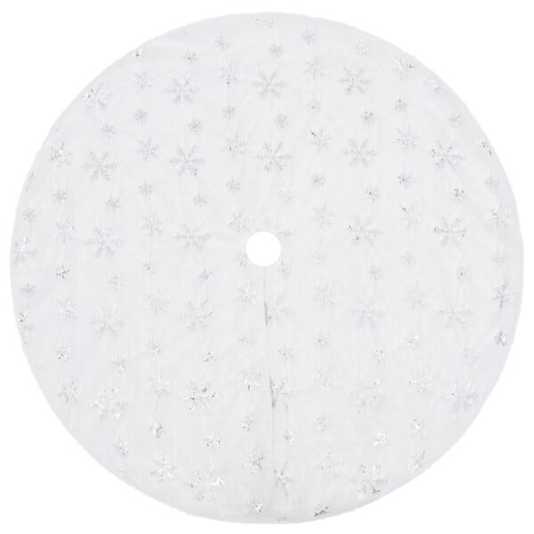 vidaXL Luksuri&oslash;st juletreskj&oslash;rt hvit 150 cm fuskepels