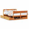 vidaXL Sengeramme uten madrass voksbrun 120x190 cm heltre furu