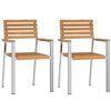 vidaXL Hage Stol 2 pcs Olje naturlig 56 x 54,5 x 87 cm Massivt Teaktre