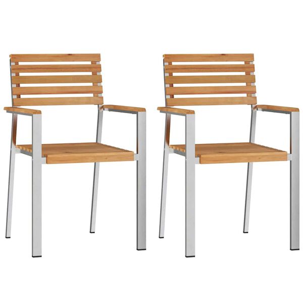 vidaXL Hage Stol 2 pcs Olje naturlig 56 x 54,5 x 87 cm Massivt Teaktre