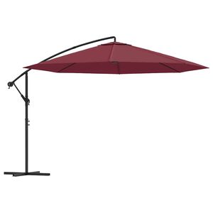 vidaXL Hengende hageparasoll med aluminiumsstang 350 cm vinr&oslash;d