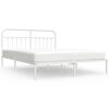 vidaXL Sengeramme i metall med hodegavl hvit 183x213 cm