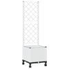 vidaXL Hageplanter med espalier og hjul Hvit 40 x 40 x 146 cm PP