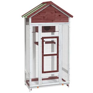 vidaXL Fuglehus mocca 91,5x53x170 cm heltre furu