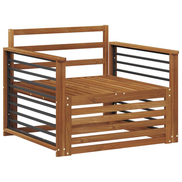 vidaXL 2 Stk Sofa med armlener Solid akasietre Naturlig