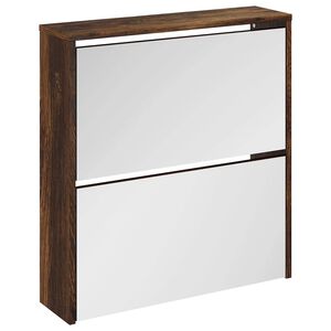 vidaXL Skoskap med speil 2 lag r&oslash;kt eik 63x17x67 cm