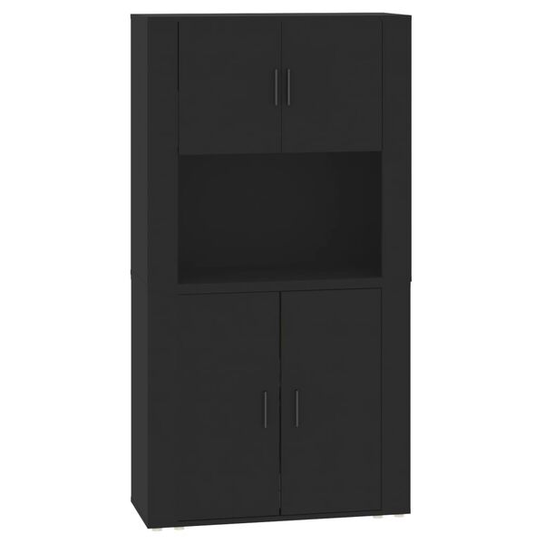 vidaXL Highboard svart konstruert tre