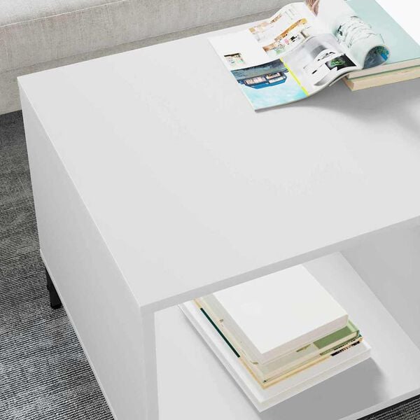 vidaXL Kaffebord med skuff Hvit 90 x 49 x 46 cm Konstruert tre