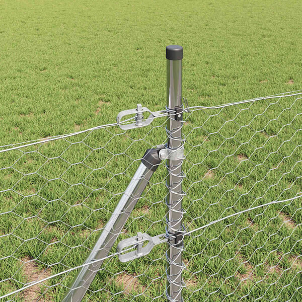 vidaXL Gjerdep&aring;le s&oslash;lv 50 x 0,6 m (36 mm netting) St&aring;l