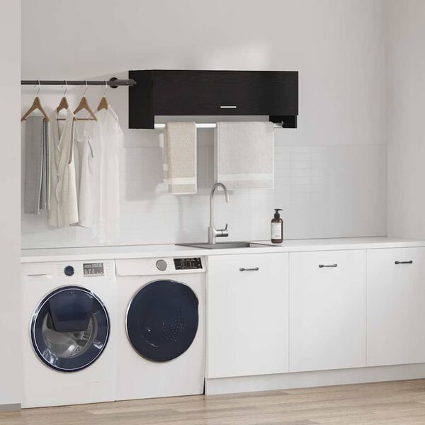 vidaXL Garderobeskap Svart Eik 100 x 32,5 x 35 cm Konstruert tre