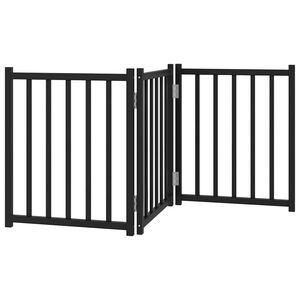 vidaXL Hundeport sammenleggbar 3 paneler svart 150 cm heltre gran
