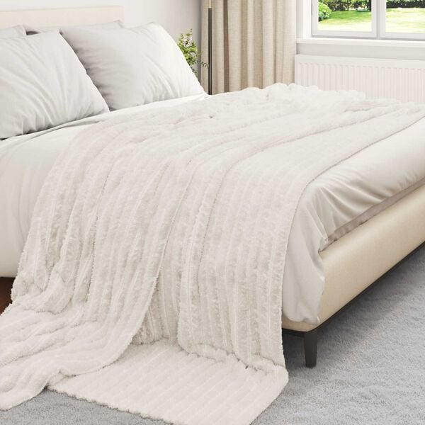 vidaXL Kastteppe Krem 270 x 240 cm Fleece