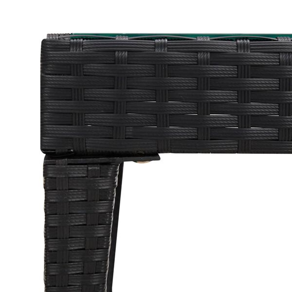 vidaXL Sidebord svart 50x50x38 cm polyrotting og herdet glass