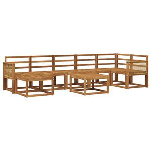 vidaXL Utend&oslash;rs sofa-sett 8 pcs Naturlig Solid akasietre