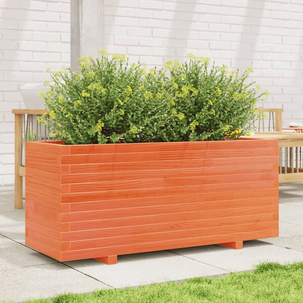 vidaXL Plantekasse voksbrun 110x40x49,5 cm heltre furu