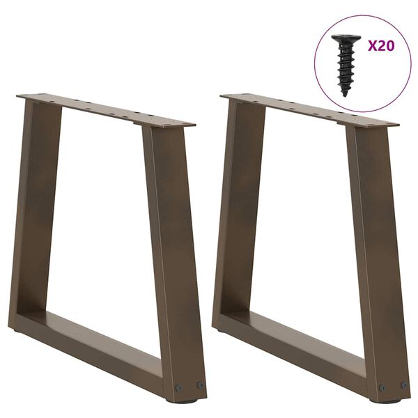 vidaXL Salongbordben V-formet 2 stk naturstål 50x(42-43,3) cm stål