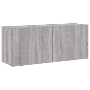 vidaXL Veggmontert TV-benk gr&aring; sonoma 100x30x41 cm