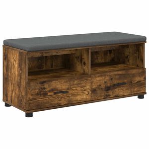 vidaXL Gangbenk R&oslash;kt Eik 100 x 38 x 46 cm Konstruert treverk og stoff