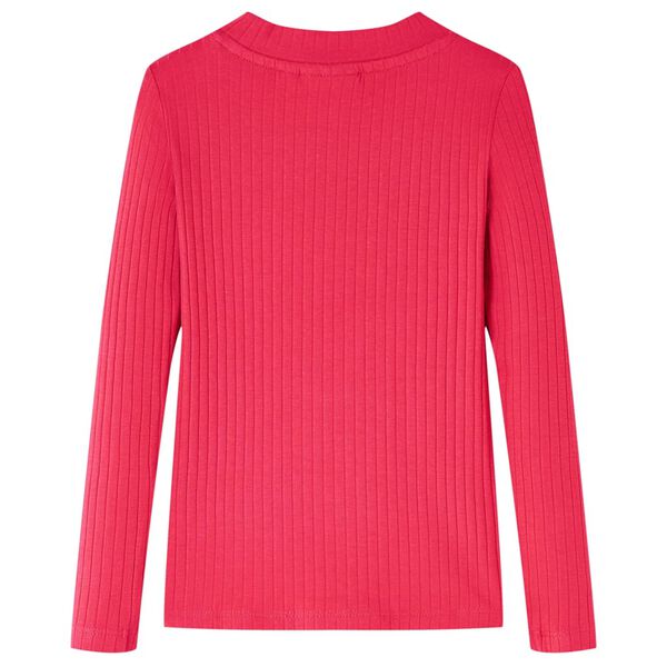 T-skjorte for barn med lange ermer knallrosa 104
