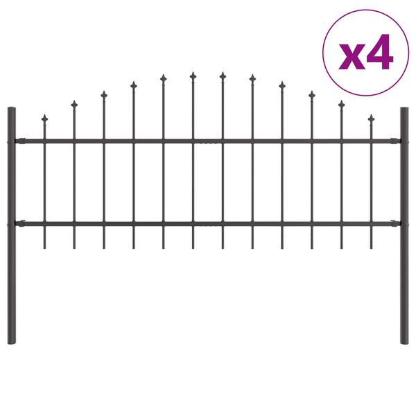 vidaXL Hage Hegning 4 pcs Gr&aring; 170 x 140 cm Pulverlakkert st&aring;l