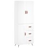 vidaXL Highboard h&oslash;yglans hvit 69,5x34x180 cm konstruert tre
