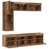 vidaXL TV-skap med LED Veggmontert 7 pcs Gammelt tre Konstruert tre