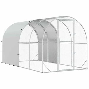 vidaXL H&oslash;nsehus S&oslash;lv 400 x 200 x 200 cm Galvanisert st&aring;l
