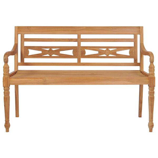 vidaXL Batavia benk med antrasitt pute 120 cm heltre teak