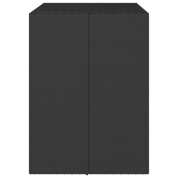 vidaXL Barbord med glassplate svart 105x80x110 cm polyrotting