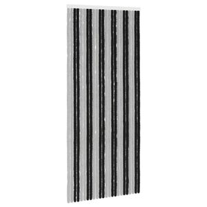 vidaXL Insektgardin Chenille Gr&aring; og svart 100 x 230 cm 100% PP