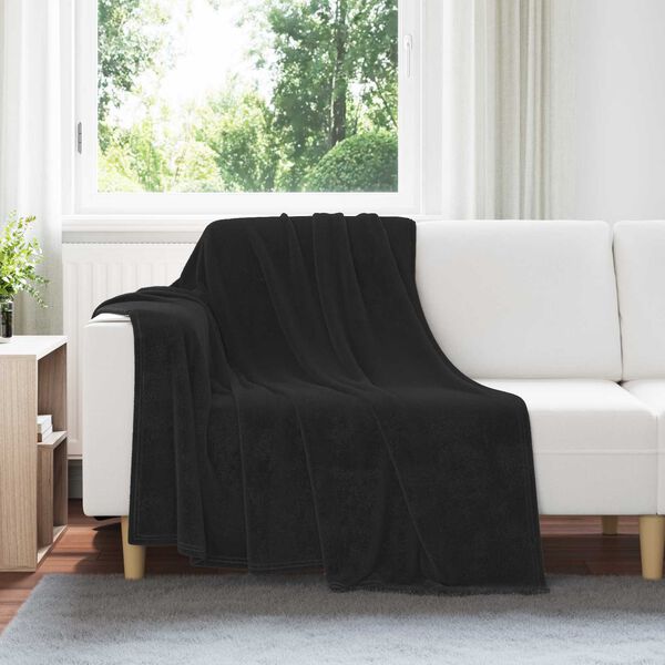 vidaXL Kastepledd 6 pcs Svart 150 x 200 cm Fleece