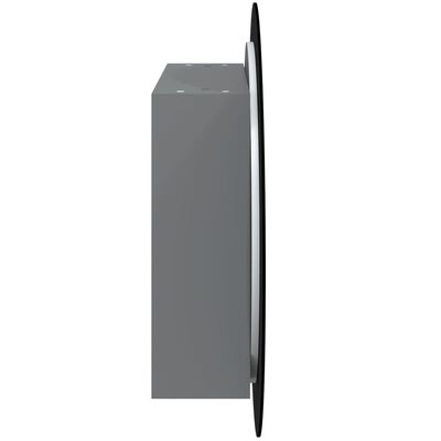 vidaXL Baderomsskap med rundt speil og LED grå 54x54x17,5 cm