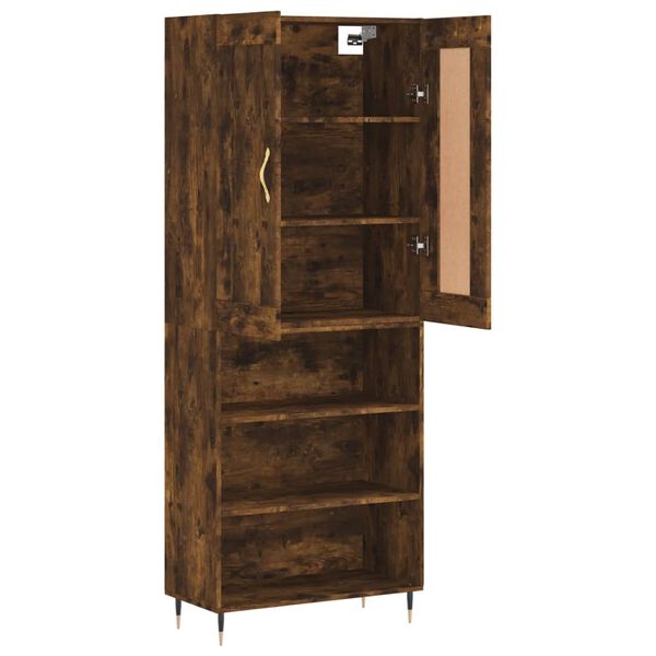 vidaXL Highboard r&oslash;kt eik 69,5x34x180 cm konstruert tre