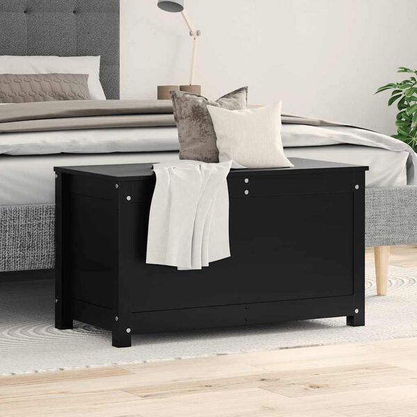 vidaXL Putekasse svart 80x40x45,5 cm heltre furu