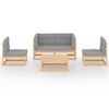 vidaXL Hagesofagruppe med puter 5 deler heltre furu