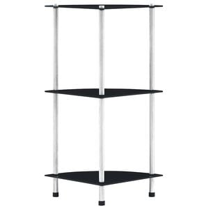 vidaXL Hylle 3 etasjer svart 30x30x67 cm herdet glass