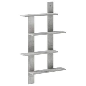 vidaXL Vegghylle Betonggr&aring; 61 x 13,5 x 105 cm Konstruert tre