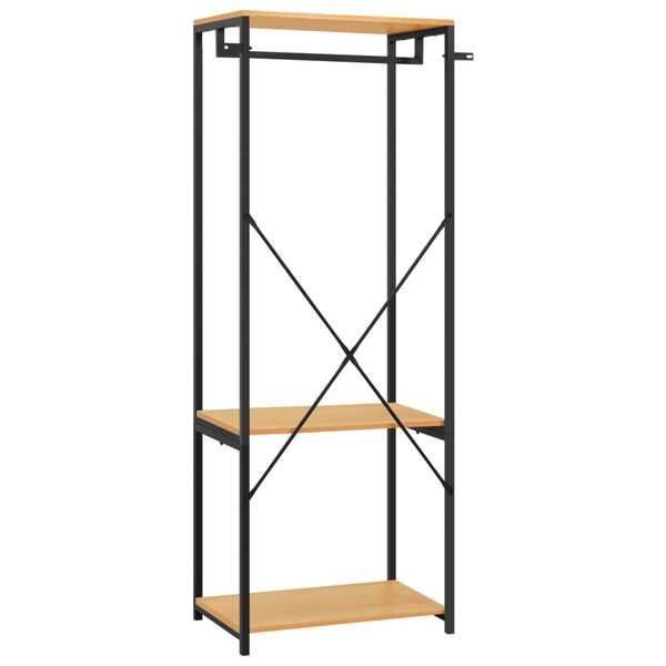 vidaXL Garderobe svart og eik 60x40x167 cm metall og sponplate