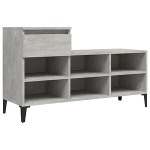 vidaXL Skoskap betonggr&aring; 102x36x60 cm konstruert tre