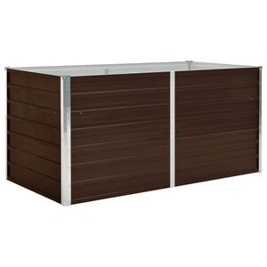 vidaXL Hevet blomsterkasse brun 160x80x77 cm galvanisert st&aring;l