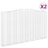 vidaXL Gabionkurver buede 2 stk 400x30x220/240 cm galvanisert jern