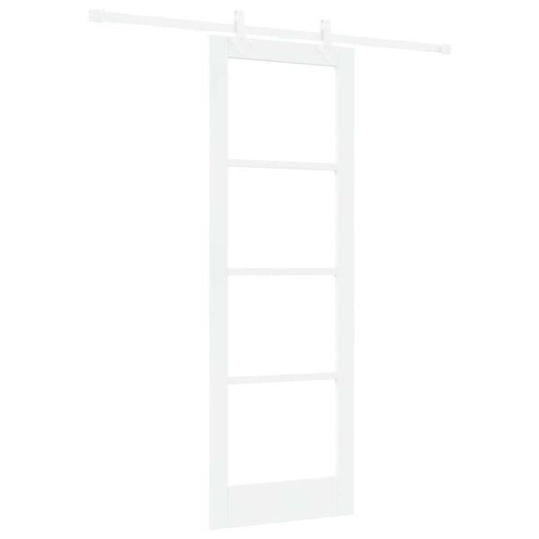 vidaXL Skyved&oslash;r Hvit 73,5 x 211 cm Massivt furutre og glass